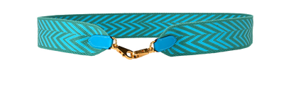 Hermes Sangle ZigZag Strap, £450, Accessories, Blue, Canvas, Front view